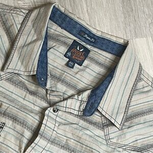 Men's Moonshine by Brad Paisley Striped Long Sleeve Regular‎ Fit Shirt Sz 2XL